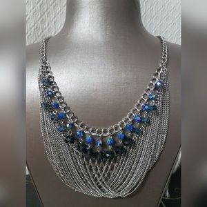 Silver/Blue collar necklace